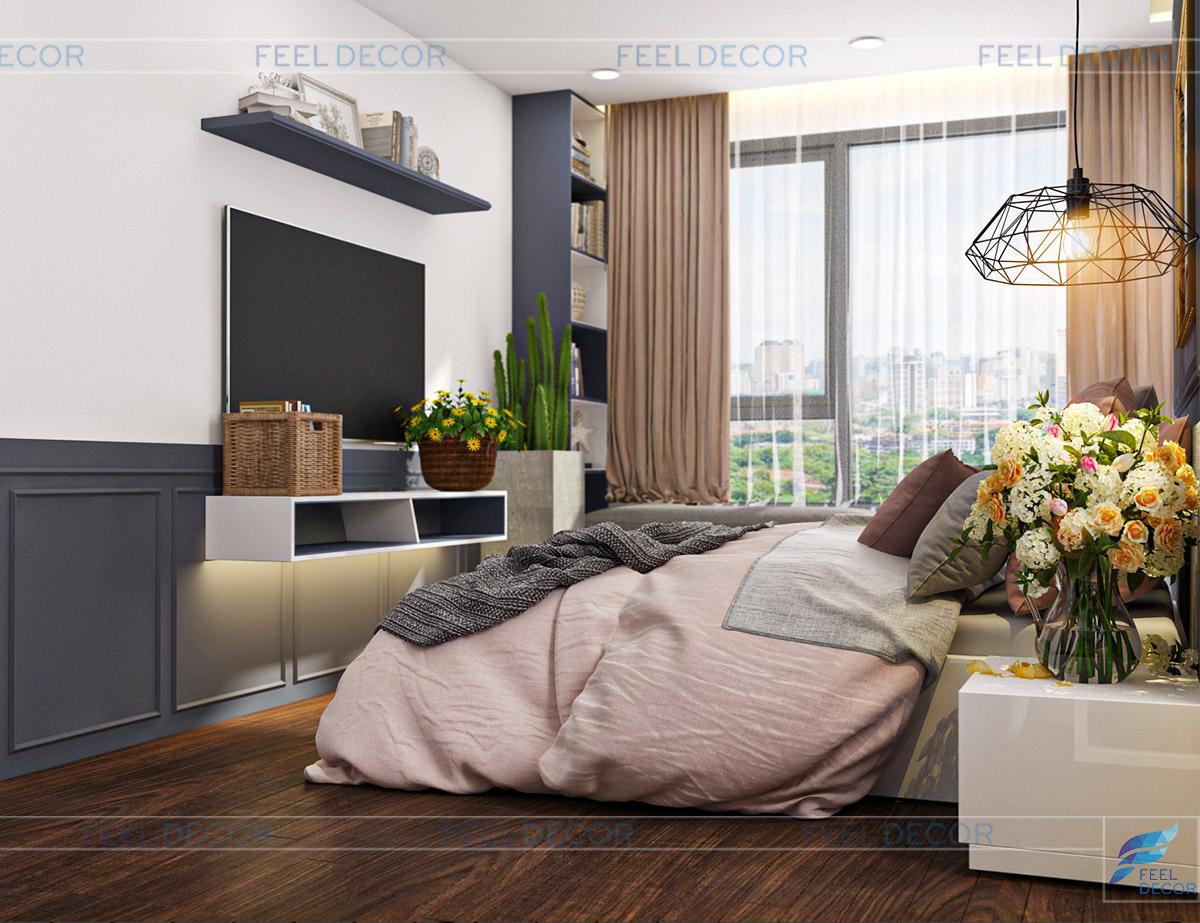 Thiết kế thi công nội thất căn hộ 67m2 2 phòng ngủ chung cư Masteri An Phú