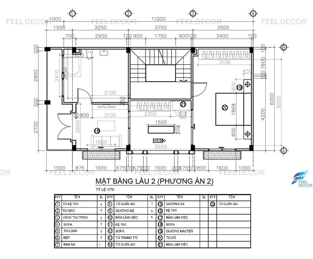 thiết kế thi công nội thất tầng 2 nhà phố thủ đức