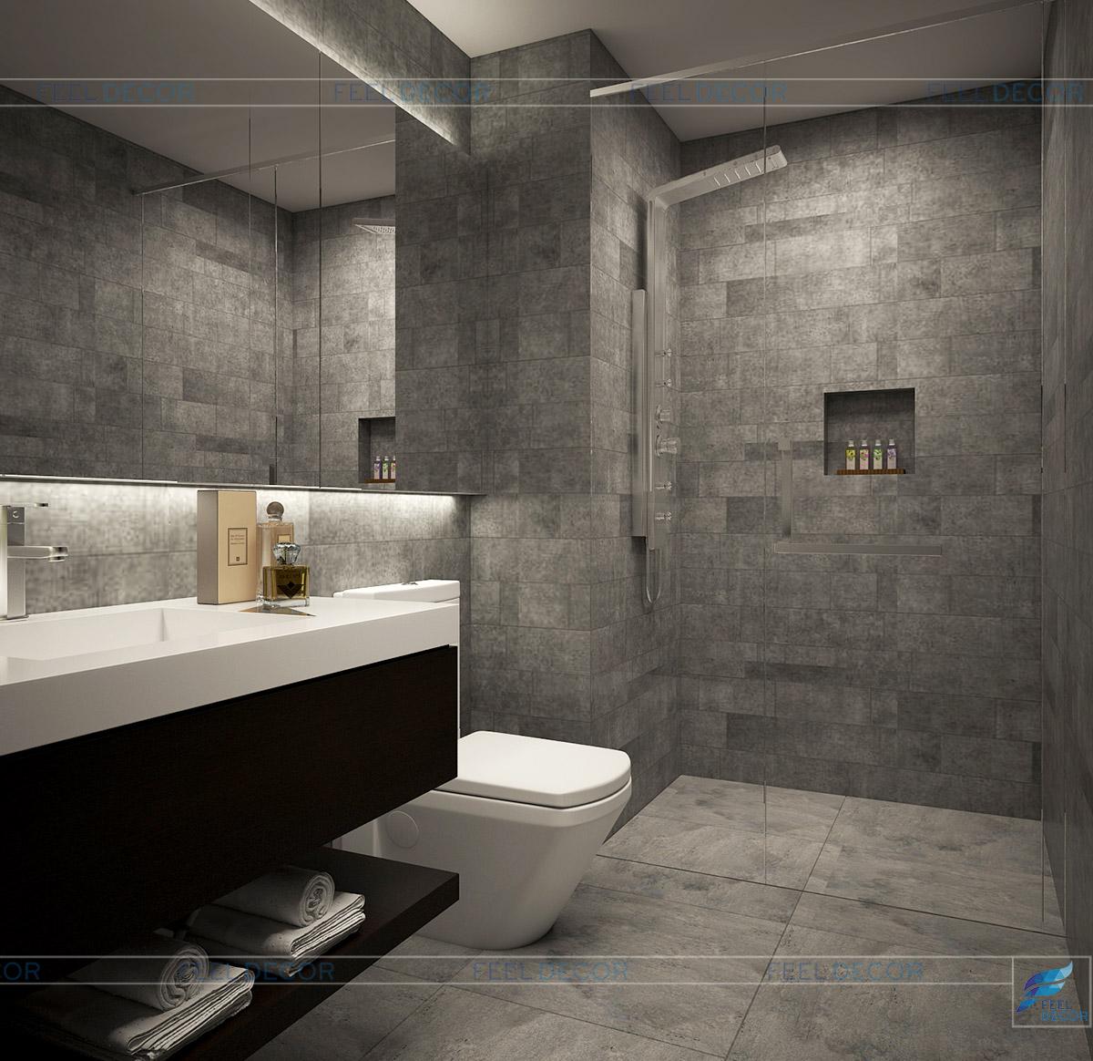 Thiết kế thi công nội thất căn hộ chung cư Sunrise City phòng vệ sinh