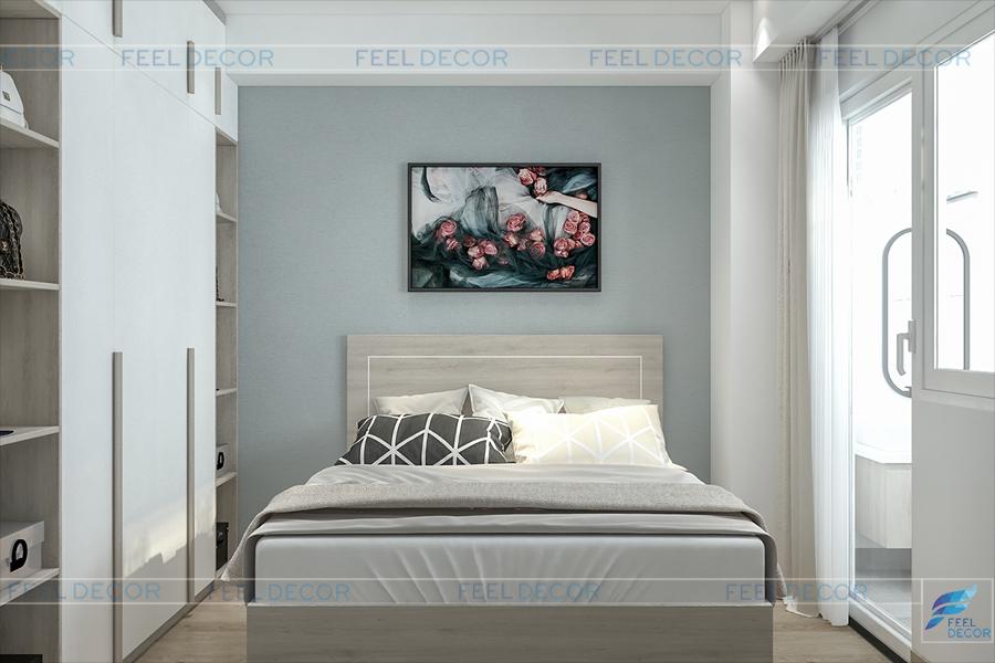 Hình ảnh 3D nội thất phòng ngủ chung cư Miếu Nổi
