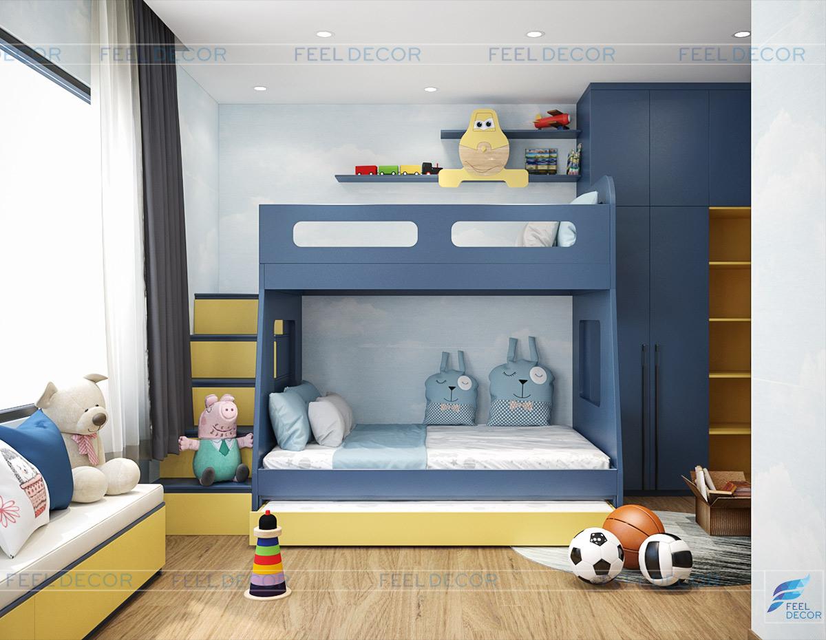 phòng ngủ trẻ em đẹp hiện đại và cá tính phù hợp với độ tuổi các bé.