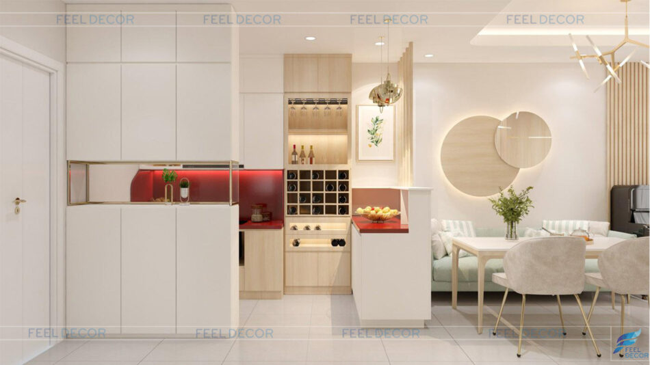 thiết kế nội thất căn hộ 76m2 2 phòng ngủ chung cư Saigon Pearl